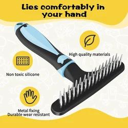 Pet Deshedding Brush Double-Sided Undercoat Rake For Dogs & Cats - Shedding Comb And Dematting Tool For Pets Grooming