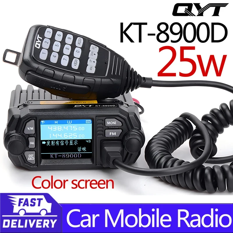 Radio para Vehículo QYT KT8900 al por Mayor, Radio para Auto de Doble Banda QYT KT8900 VHF 136-174MHz UHF 400-480MHz Mini Walkie Talkie