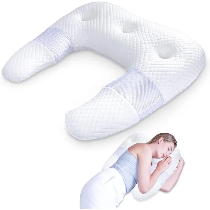 Pillow for Adults Shoulder Pain Relief,U-Shaped Memory Foam Orthopedic Contour Support Pillows for Neck,Back,Arm with Washable