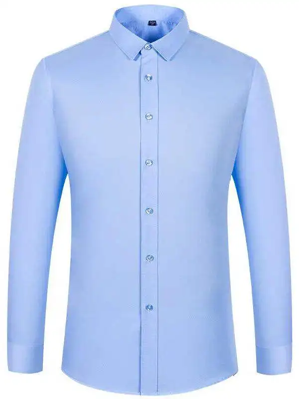 8XL Pure Color Long Sleeve Shirt for Men Work Office Business Cleanfit  Neck PU Leather Thickened Fleece Inner Four Seasons