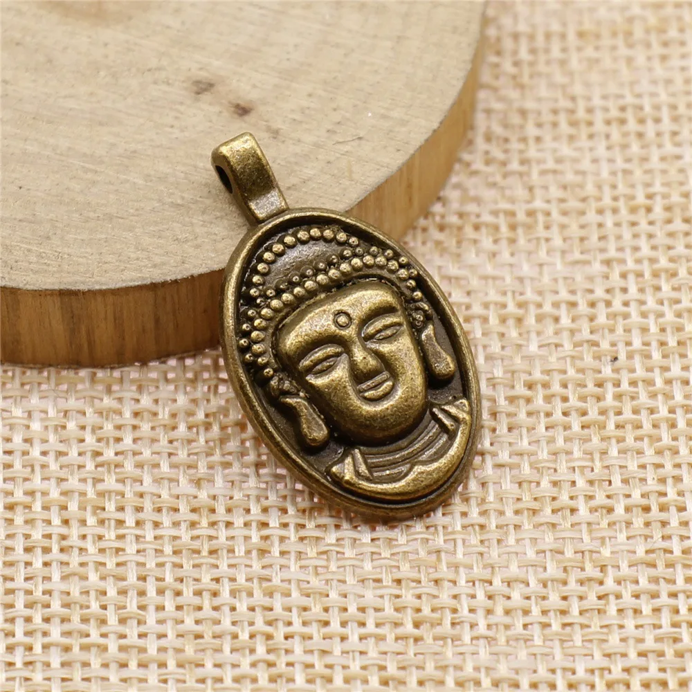 

20pcs 32x18mm(1.26x0.71inch) 2 Colors Antique Bronze Color Antique Silver Color Buddha Charms Pendants Jewelry Accessories