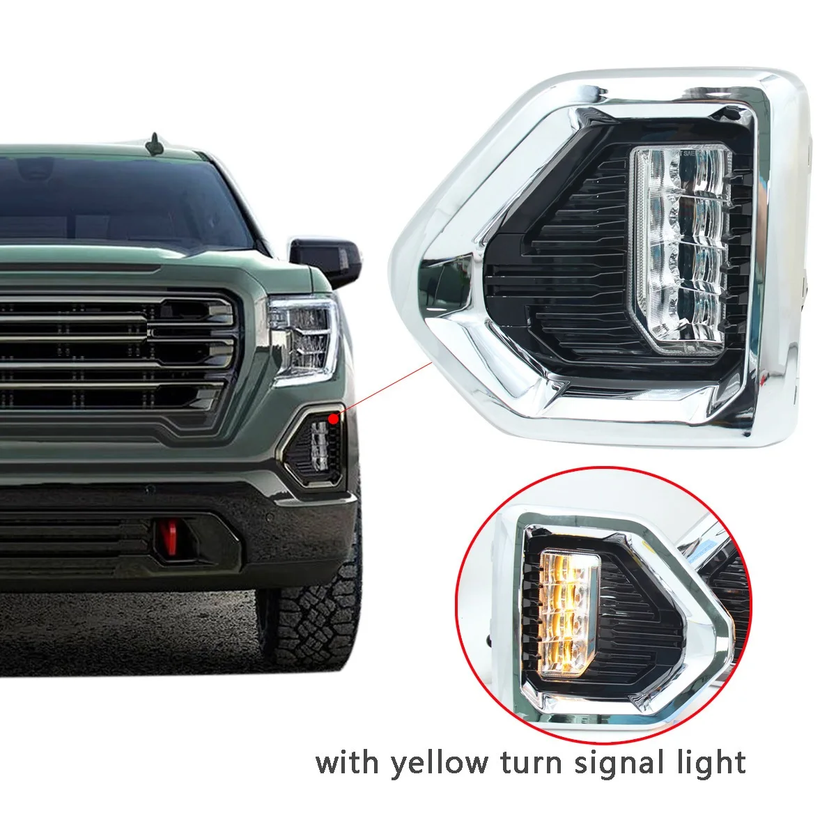 

LED Foglight Fog lights Day light for GMC Sierra 1500 2019 2020 2021