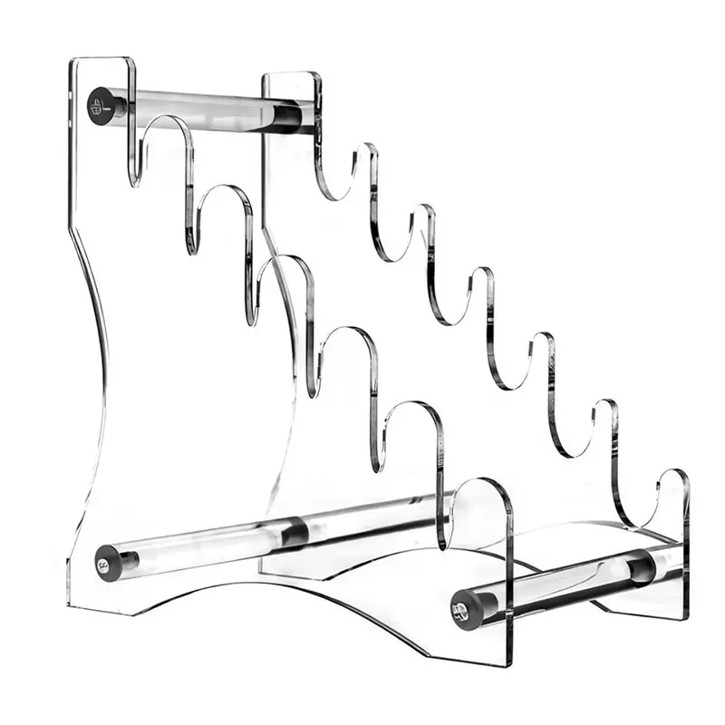AC23-6X Acrylic Knife Display Stand - 6-Tier Detachable Knife Rack, Light Weight Pocket Knife Storage Rack