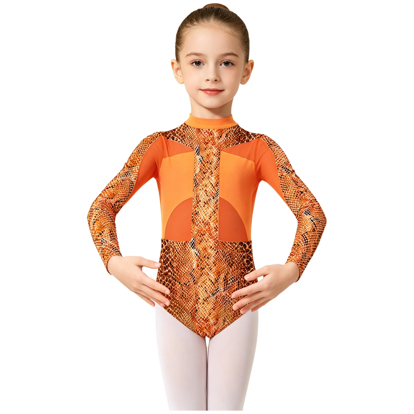 Gymnastikanzug für Kleinkind-Mädchen, Sportlicher Einteiler, Ballett-Tanzanzug, Langarm-Body mit Druckknöpfen im Schritt – Detail 6