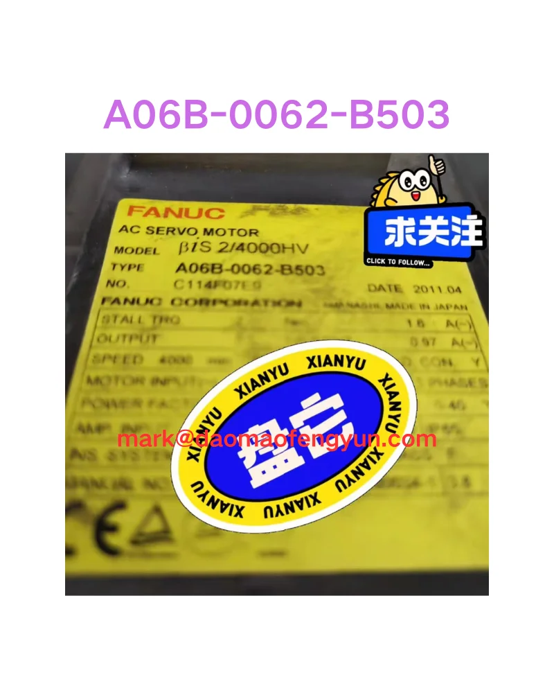

A06B-0062-B503 Испытание серводвигателя в порядке.