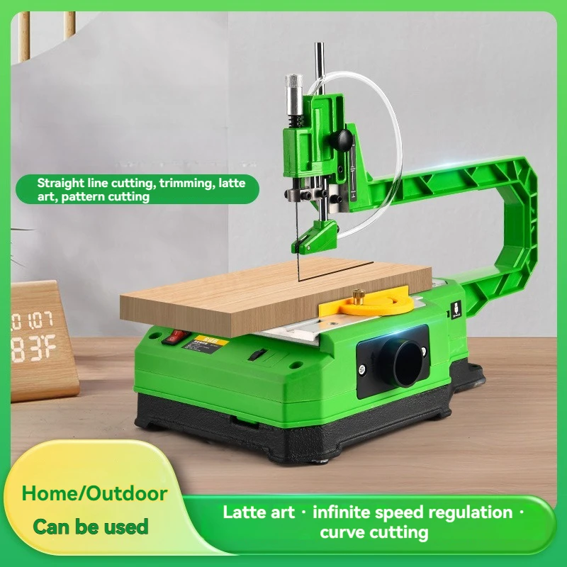

220V/110V Electric Multifunctional Bench Jigsaw Fretsaw, Household Portable Cutting Machine for Wood Hollowing & Curved Cutting
