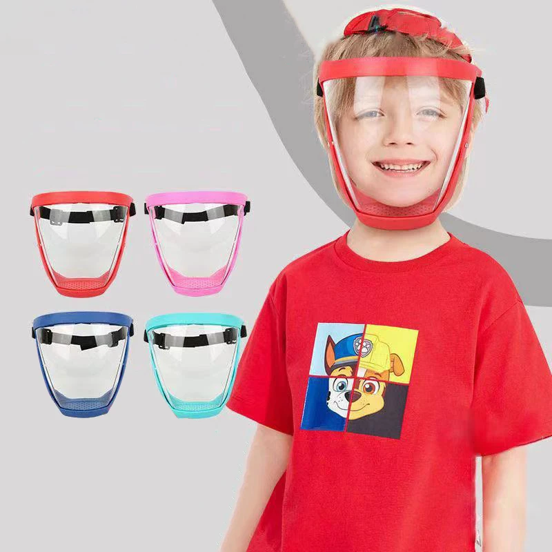 Kids Full Face Integrated Protective Face Shield Windproof Goggles Anti Fog Transparent Dust Mask Isolation Soft Rubber Glasses