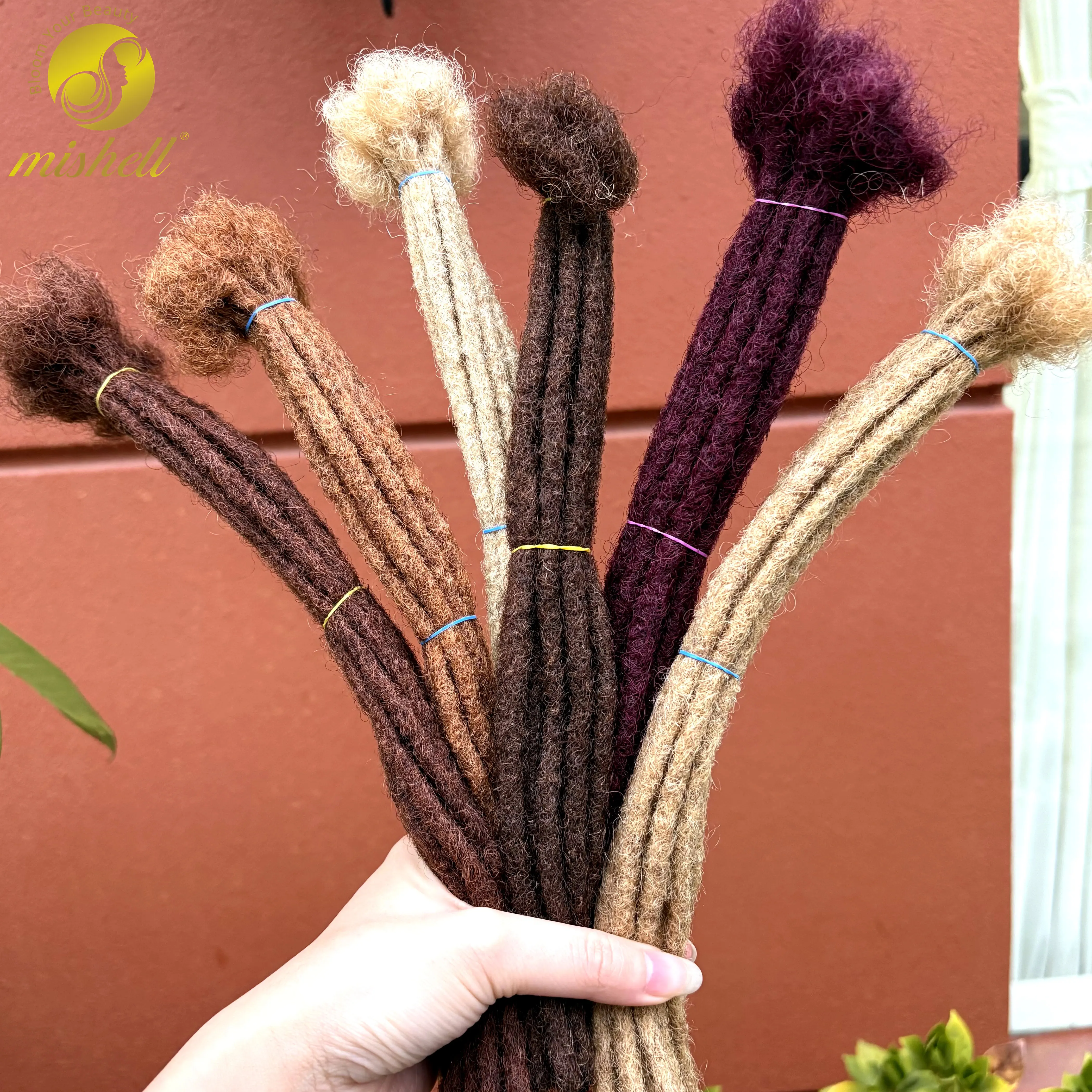 

10-дюймовые цветные локи-наращивания из натуральных волос, 0,6 см, ручной работы, 100% человеческие волосы, для женщин, мужчин и детей