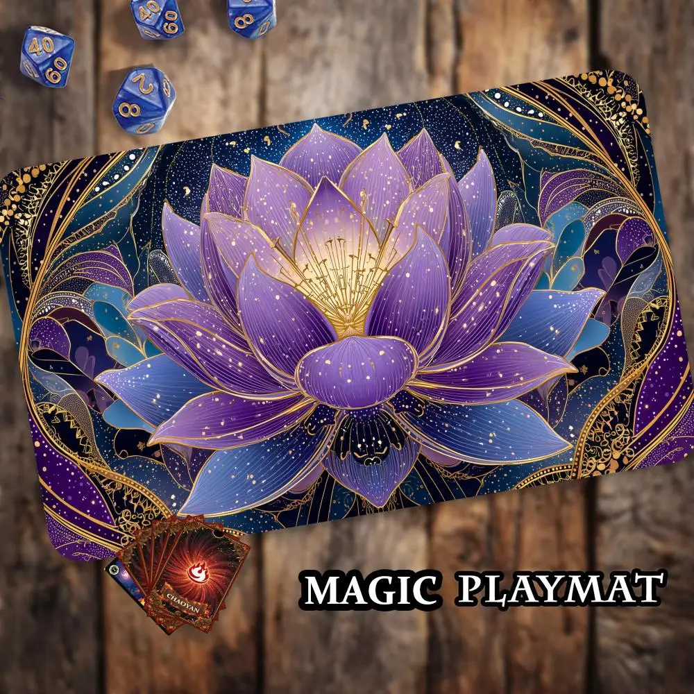 

Gorgeous purple lotus MTG Playmat Magic Card Battle Mat Non-Slip Durable 35X60CM Commander playmat Board Game Mat for TCG
