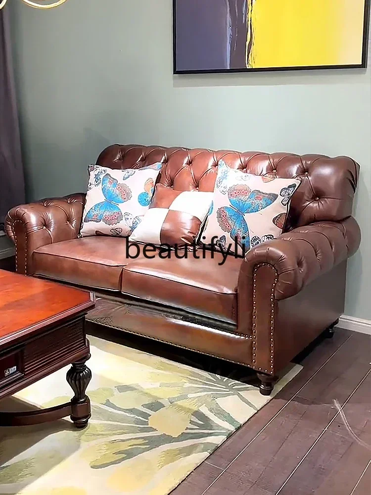 

yj5 American rosewood leather sofa leisure chair modern simple and beautiful extended four-person sofa tiger chair