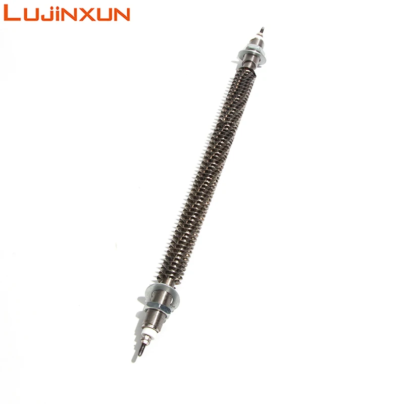 LUJINXUN M22x45 Finned Tubular Heat Tube 220V Heating Rod Oven Pipe with High Temperature Resistance 200W-600W Dry Heater 1PC