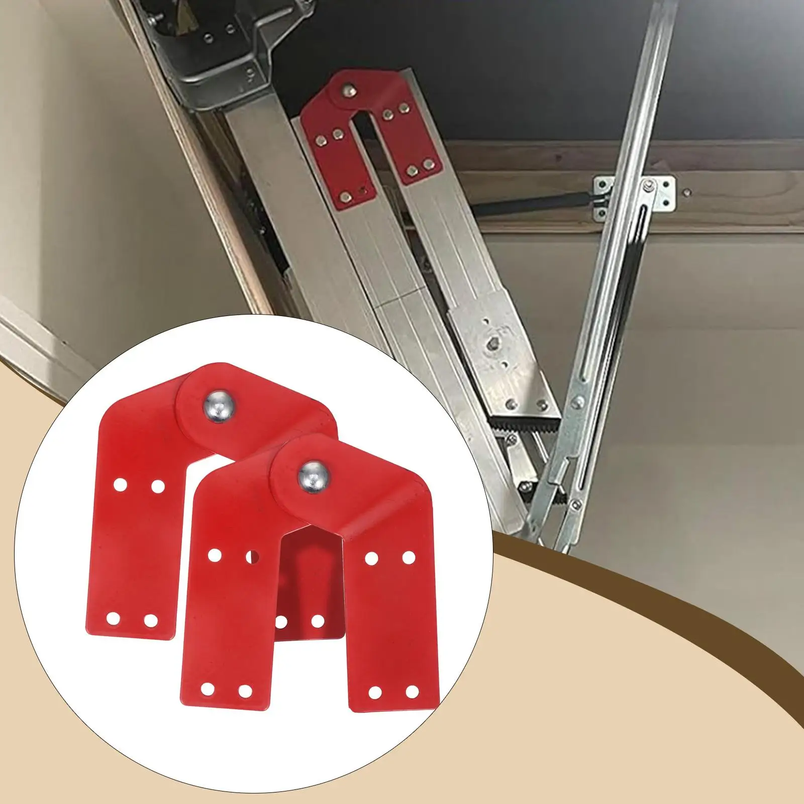 Attic Ladder Hinge,Herringbone Ladder Tie Rod Accessories for Pull Down Stair System,Red Step Ladder Hinge