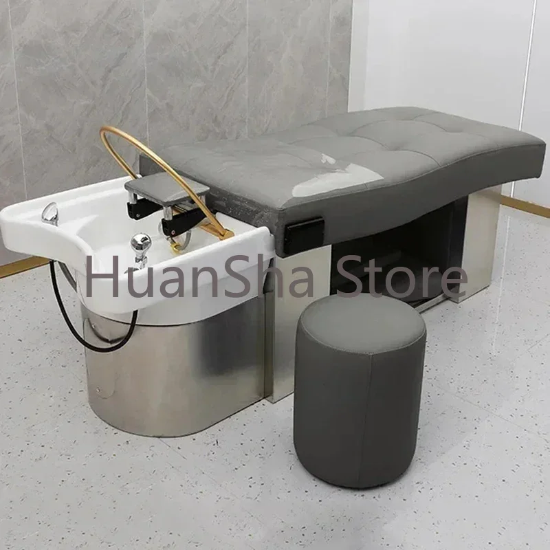 

Backwash Headspa Shampoo Chair Treatment Pedicure Stylist Shampoo Chair Washbasin Shaving Cadeira Hairdressing Furniture LJ50SC