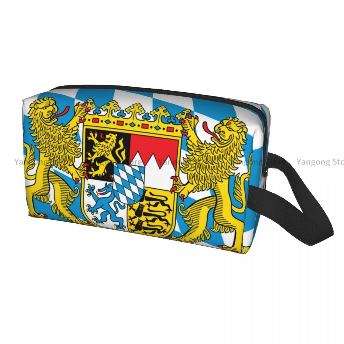 

Bavaria With Lions Flag Travel Cosmetic Bag with Handle Portable Large Make up Bag Toiletry Makeup Bag