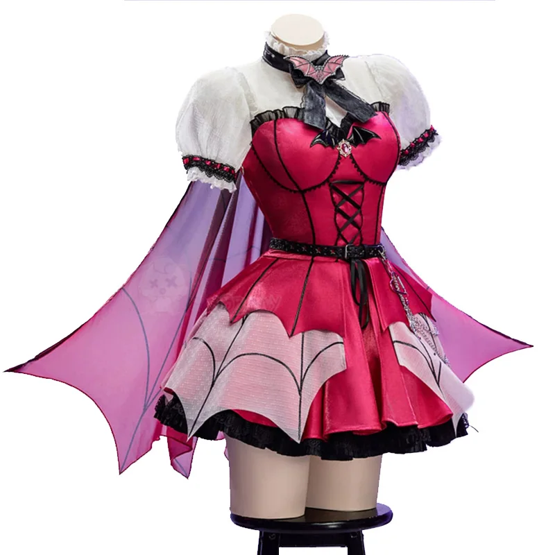 

New Draculaura Cosplay Costumes Women Lolita Short Sleeve Cape Dress Suit Anime Vampire Uniform Halloween Carnival Party Clothes