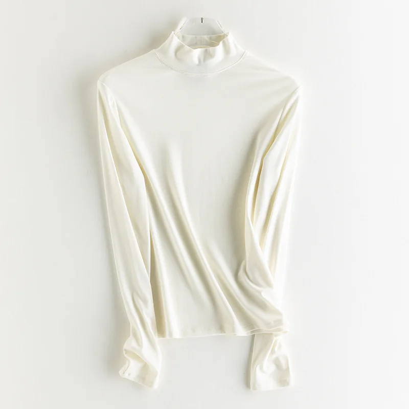 SuyaDream, Damen-T-Shirt, 28 % Wolle, 37 % Baumwolle, lange Ärmel, solides Basic-Thermo-Shirt, Herbst-Winter-Top 2025, Herbst-Winter-Top – Detail 16