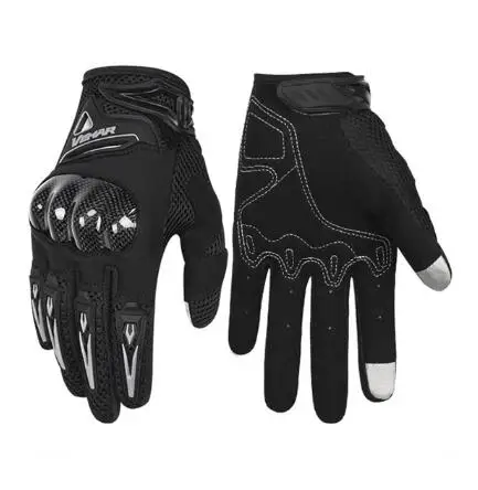 VEMAR Genuine Leather Retro Motorcycle Gloves Breathable Touch Function Motocross Full Finger Glove guantes moto Racing Gloves