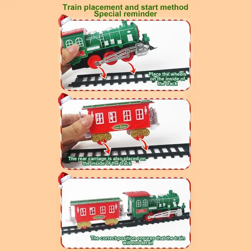 Christmas Track Train Toy With Light And Sound Electric Christmas Holiday Train Track Set DIYs Railway Tracks Educational Toys