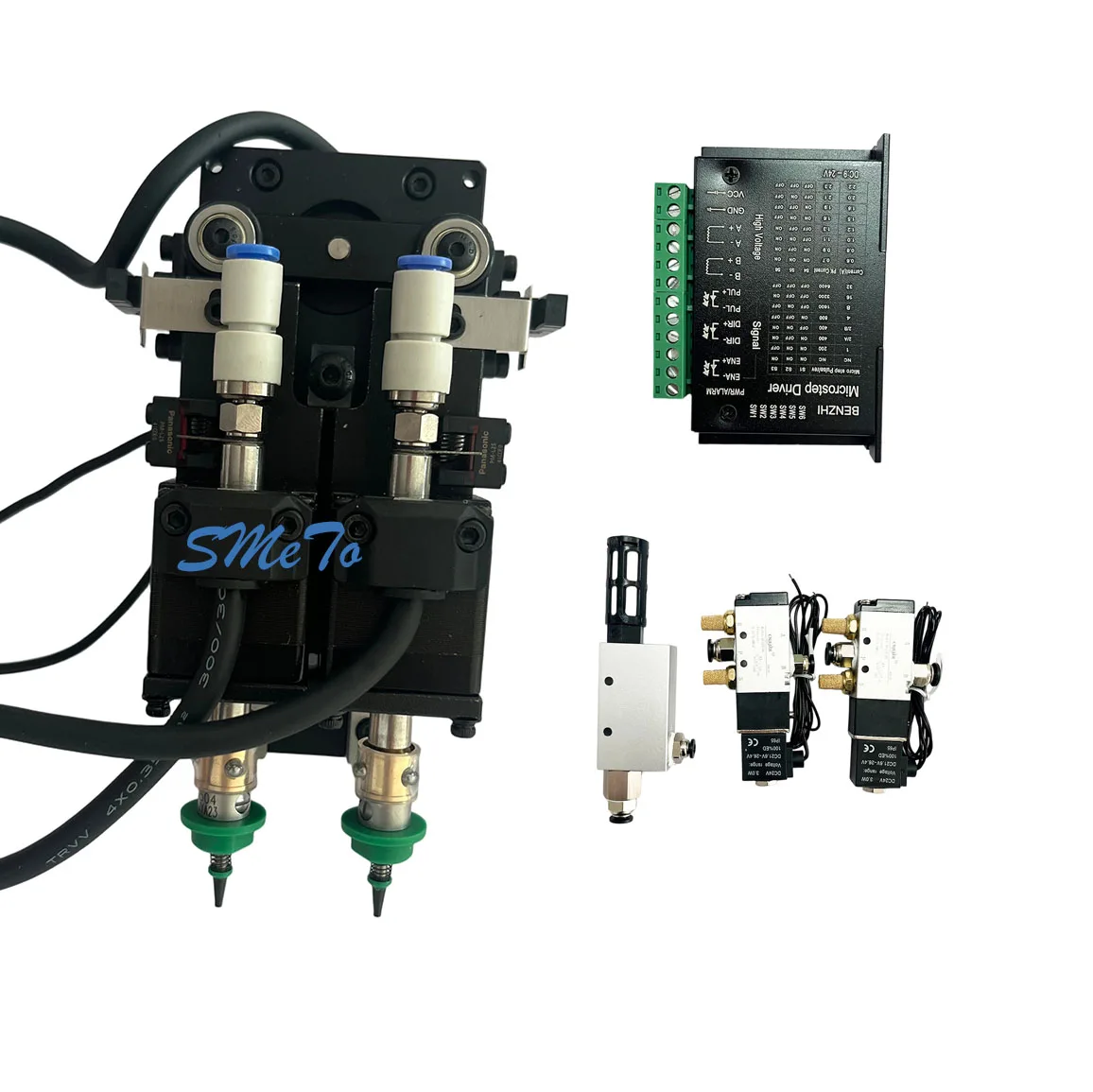 SMT Double Head Mounter Rotary Joint JUKI 28 Stepper Motor Vacuum Kit For DIY PNP SMT Pick And Place Machine