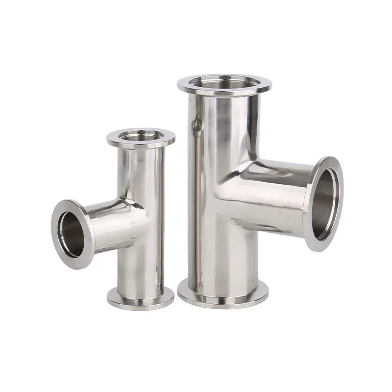 KF16 KF25 KF40 KF50 304 stainless steel vacuum quick assembly tee variable diameter tee flange reducing diameter