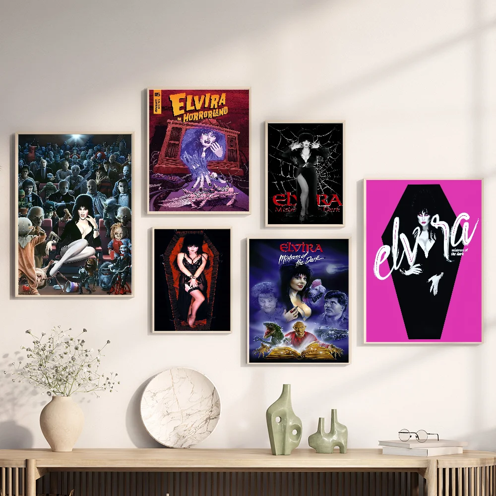 إلفيرا عشيقة الظلام ملصقات الفيلم الكلاسيكي HD جودة ملصق جدار الفن اللوحة دراسة الشمال ديكور المنزل #1