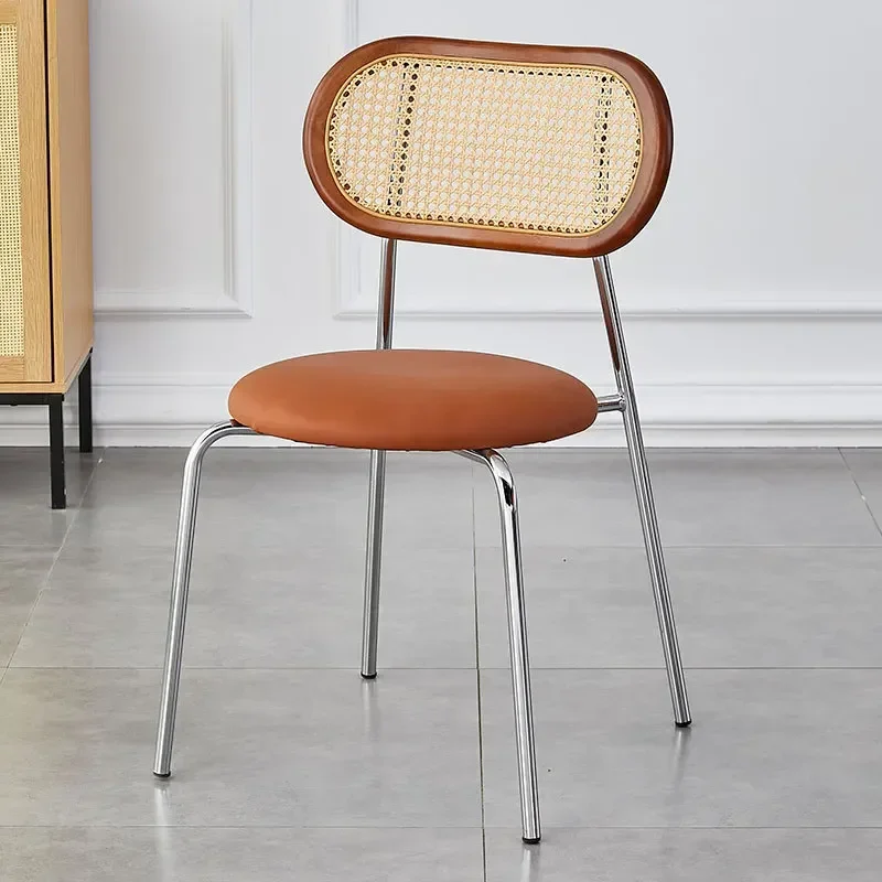 

Household solid wood backrest dining chair office study rattan chair homestay milk tea shop seat