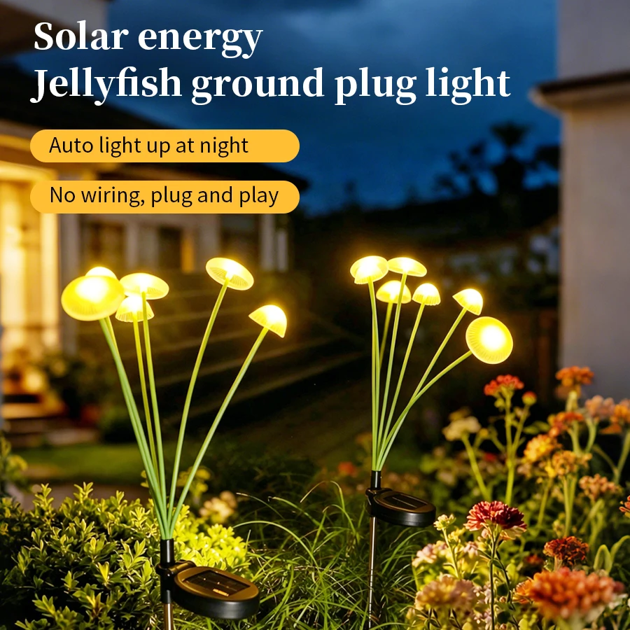 Solar Jellyfish Garden Lights Outdoor Waterproof LED Lawn Lamp Auto On Off Solar Powered Landscape Decoration For Yard Patio
