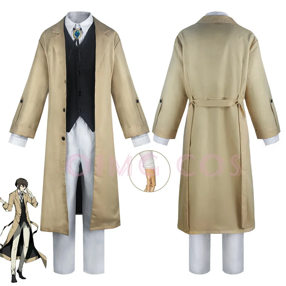 

Osamu Dazai Cosplay Costume Bungo Stray Dogst Adult Anime Uniform Halloween men Costumes Game Character Outfit