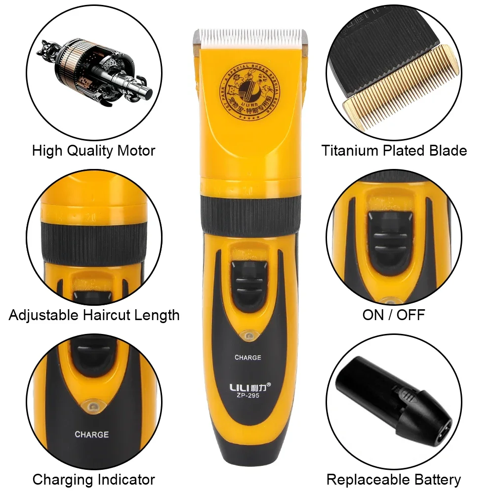 Tondeuse voor huisdieren Keramisch mes Elektrische schaar voor konijn Kat Puppy Grooming Clipper Cutter Kapsel Trimmer Scheerapparaat Set