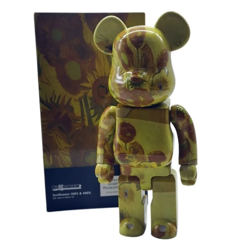 Bearbrick violent bear ornaments, surf electroplating HajimeSorayama, articulated color box model, mini doll, birthday gift.