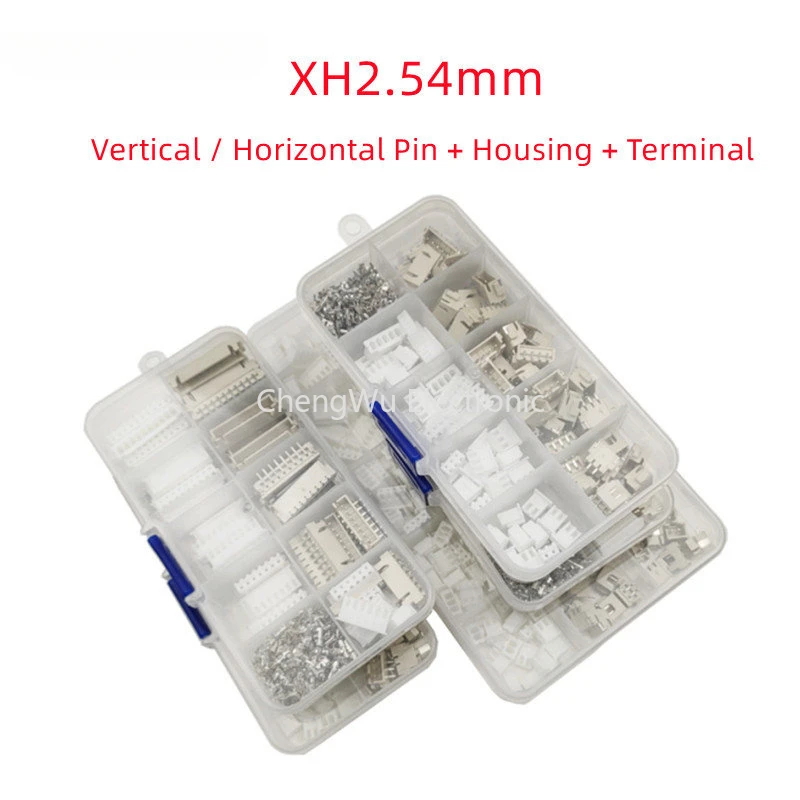 XH2.54 2p/3p/4p/5p/6p-10pin 2.54mm Pitch Terminal / Housing /Vertical and Horizontal SMD Pin Header Connector Wire Adaptor Kit