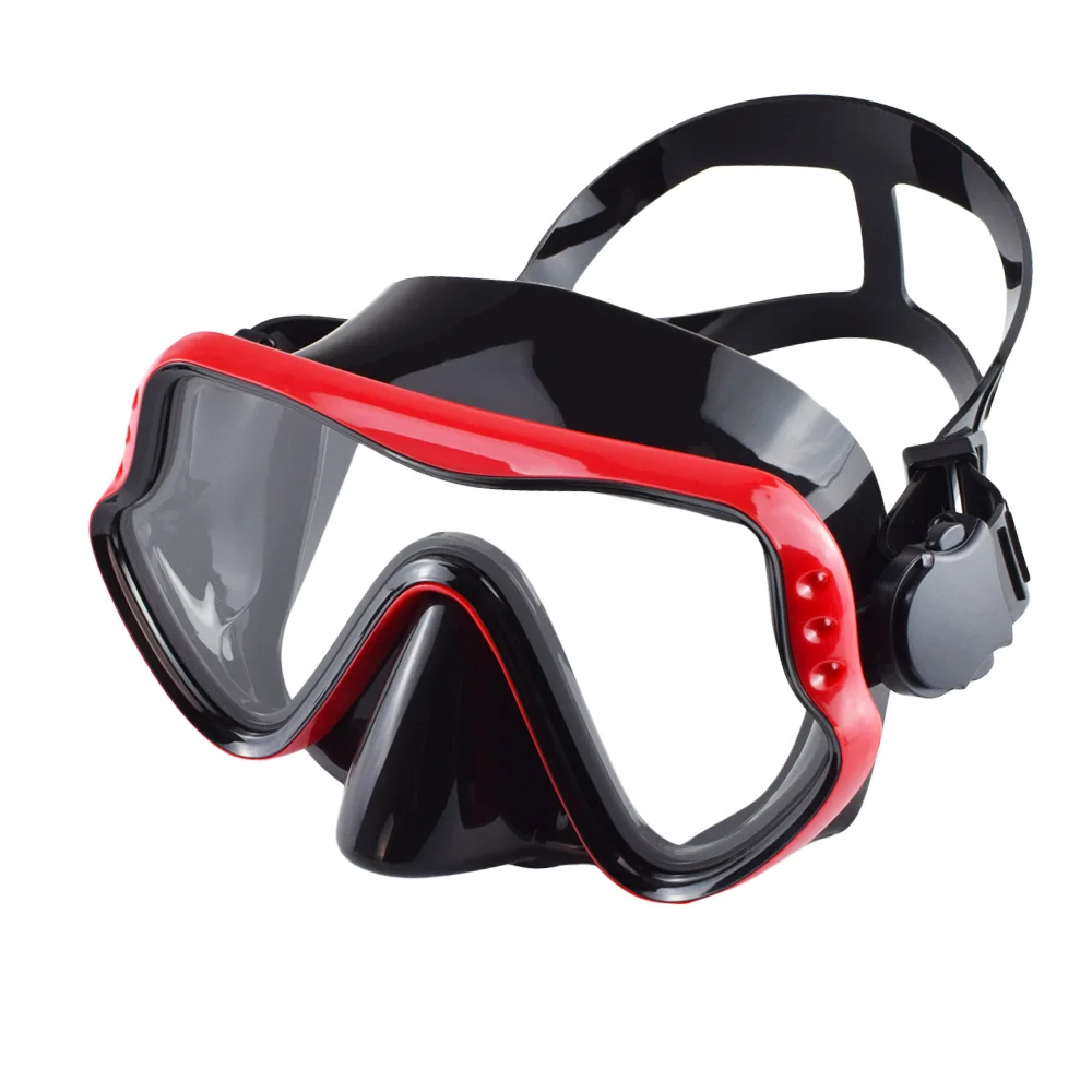 Diving Mask Swimming Goggles Scuba Snorkel Silicone Skirt Tempered Glass Panoramic HD For Adult Youth Anti-Fog with Nose Cover