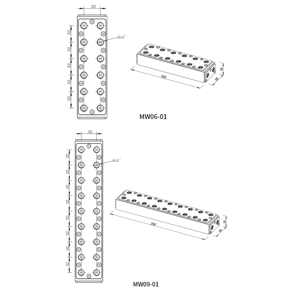 Parallel Water Manifold Distributor For Multi-GPU Workstation Water Cooling System of Small Servers