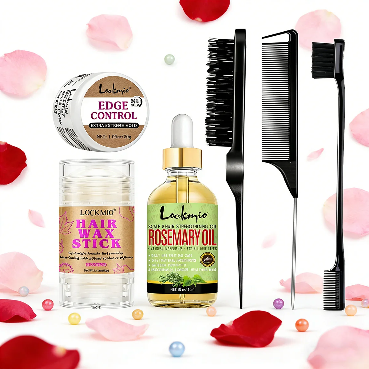 

Professional Hair Wax Stick Edge Control Gel Rosemary Hair Care Oil Broken Hair Artifact Slick Back Styling Smooth Pomade & Comb