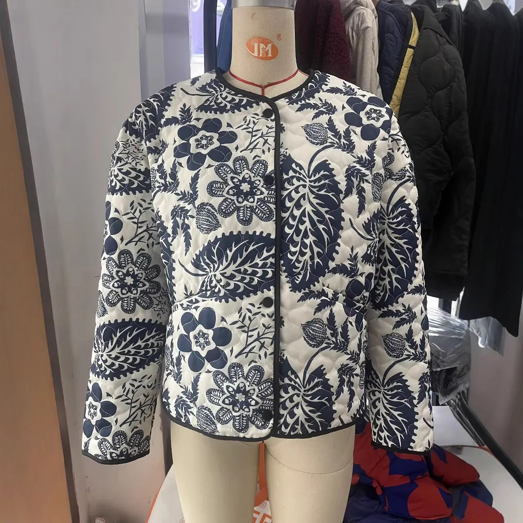 European and American AliExpress Autumn and Winter Hot Item New Versatile Heart-shaped Quilted Cotton Jacket Jacket