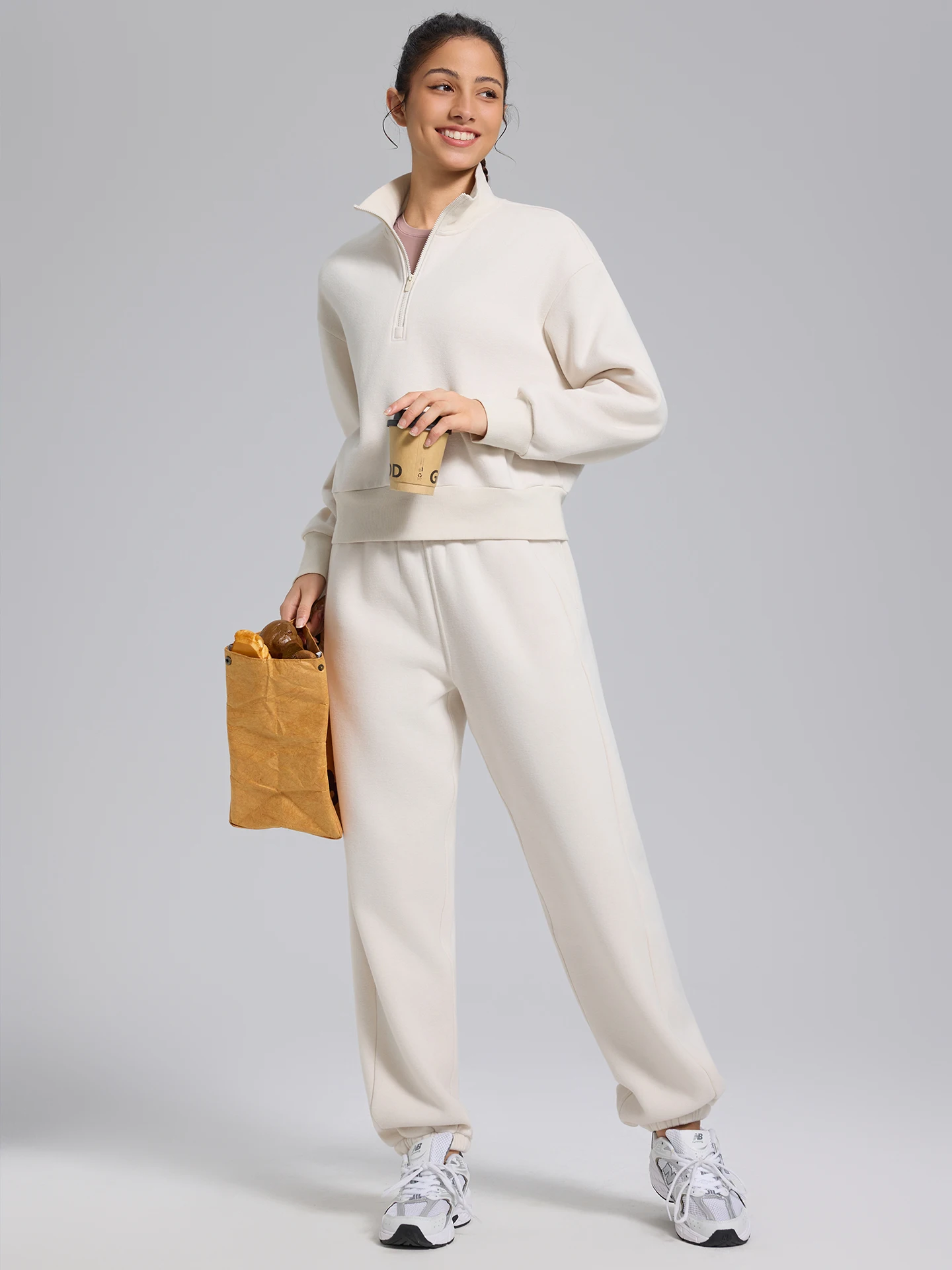 

Women's Fitn Casual Sportswear Set Autumn Winter Fce f Zipper Stand Collar Sweatirt Pants Long Sve Polyester Co...