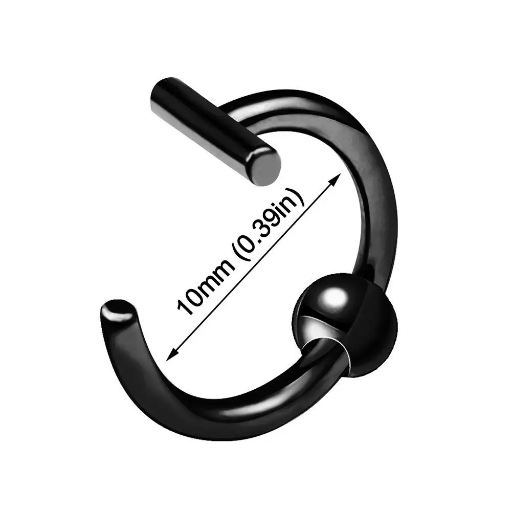 10mm Personalized No Hole False Lip Nail Lip Clip Titanium Steel 316l Steel Nose Fashion Punk Unisex Nose Hoops