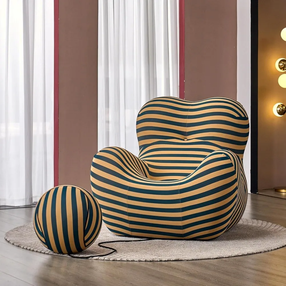

Striped Compression Sofa, No - Assembly, Breathable Comfort, Mom - Hug Shape, for Living Room/Bedroom/Office