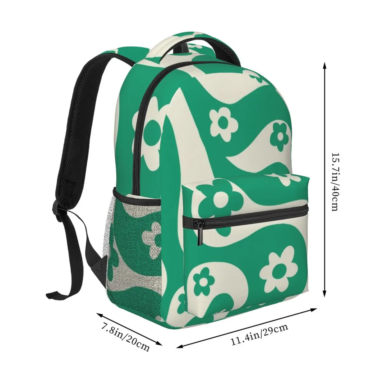 Green And White New Fashionable Schoolbag Students Backpacks Daily Rucksack Large Capacity Knapsack