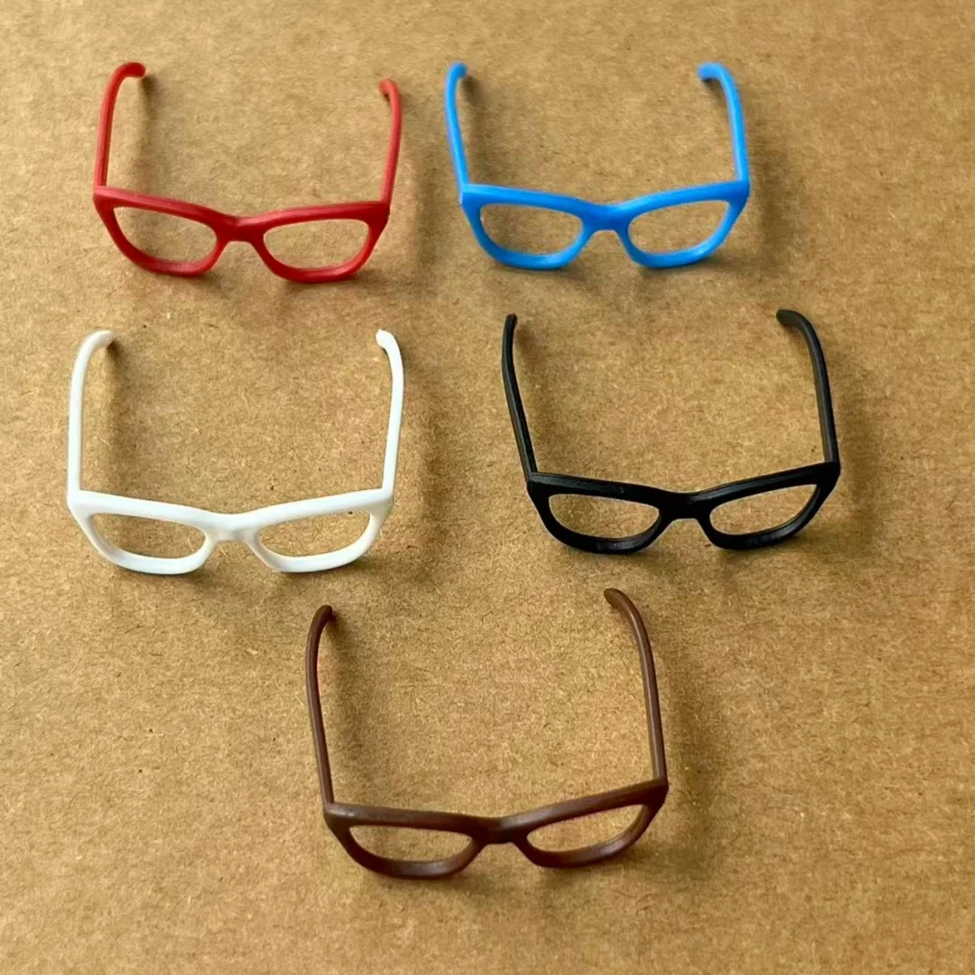 DIY 1/6 Doll Glasses Set - Black Blue White Red - Doll Parts for Customizing Collectible Figures - Personality Decorations Acces