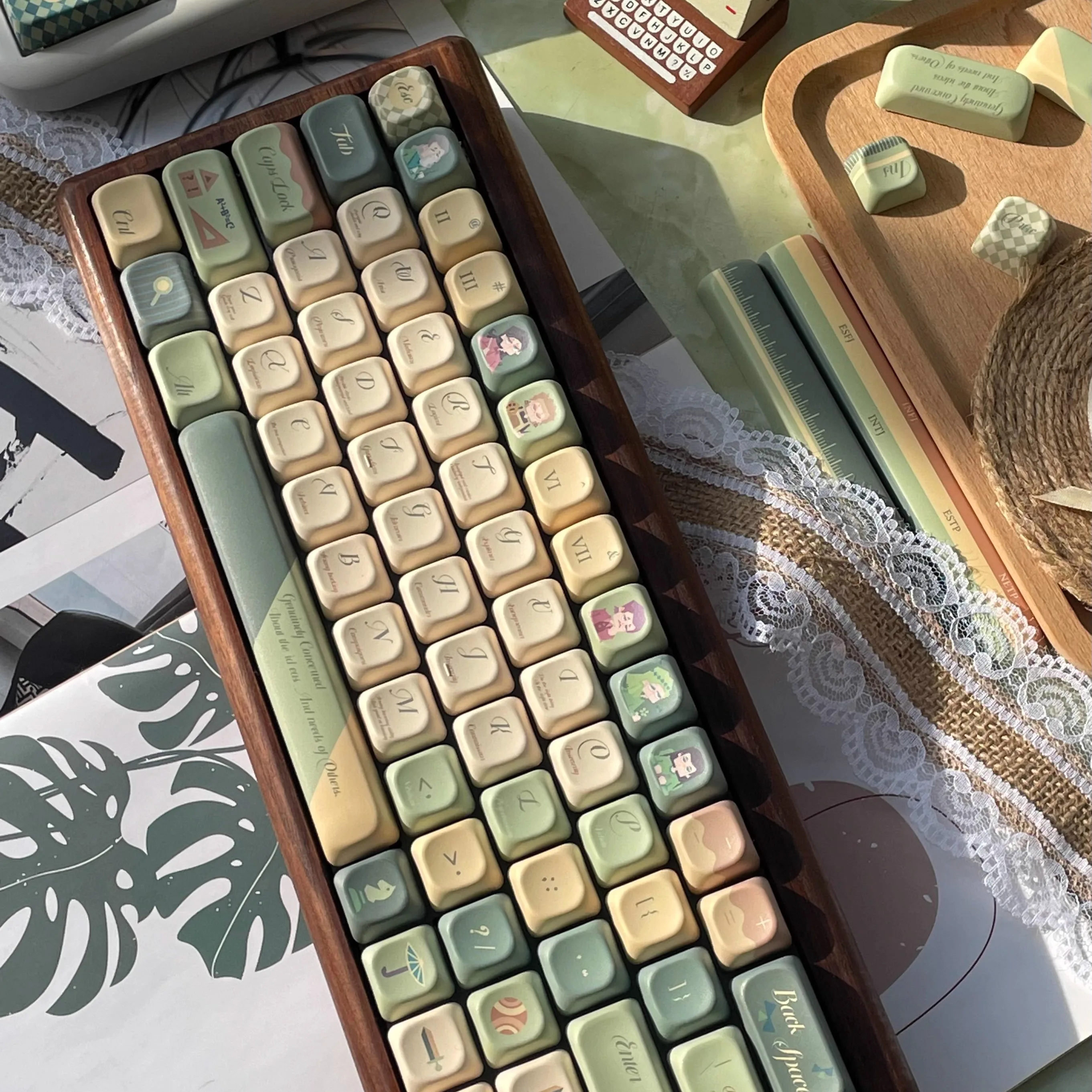 Personality keycaps Elegant retro keycaps Five-sided hot sublimation process Customized keycaps