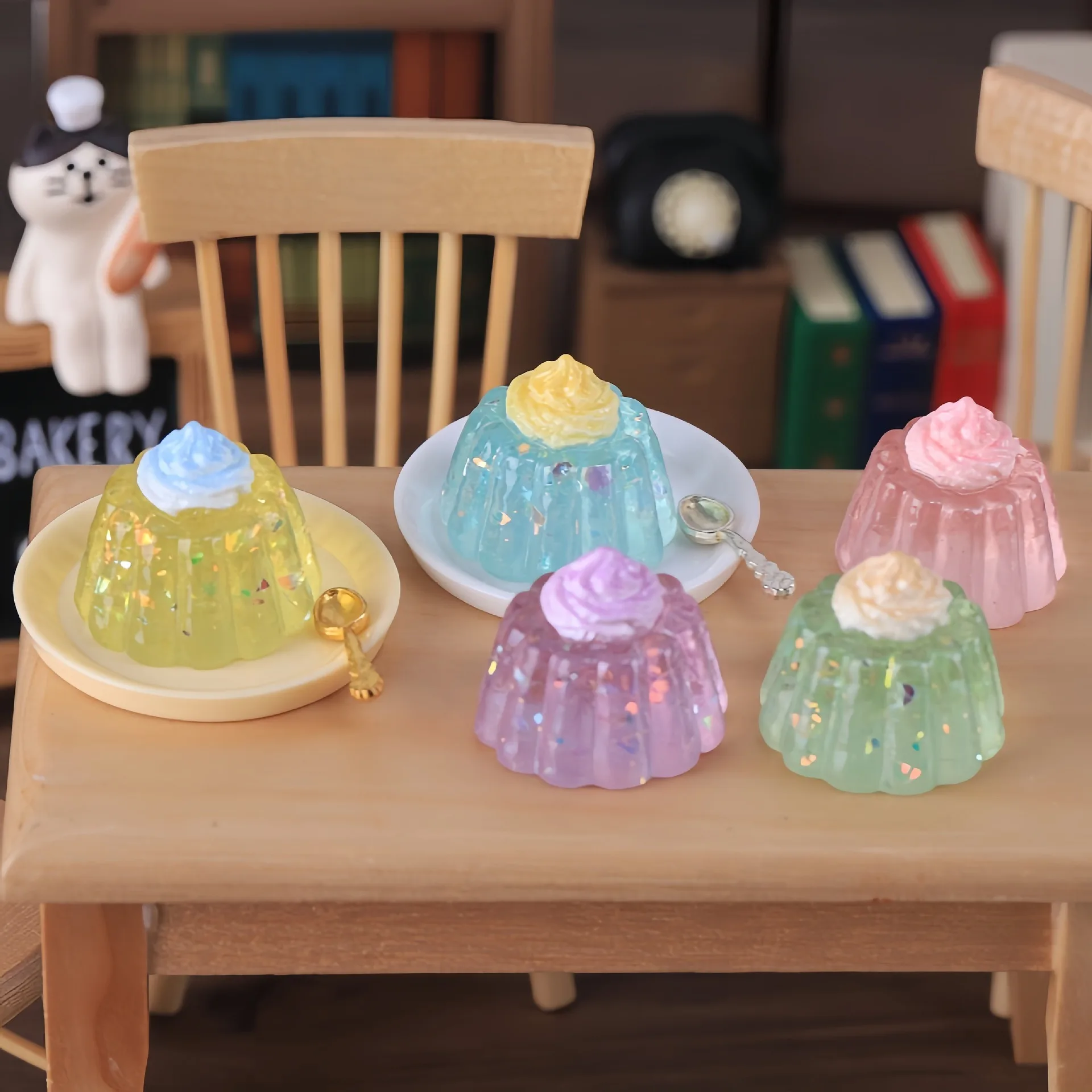 10pcs Sparkling cream jelly cake DIY miniature resin jewelry accessories