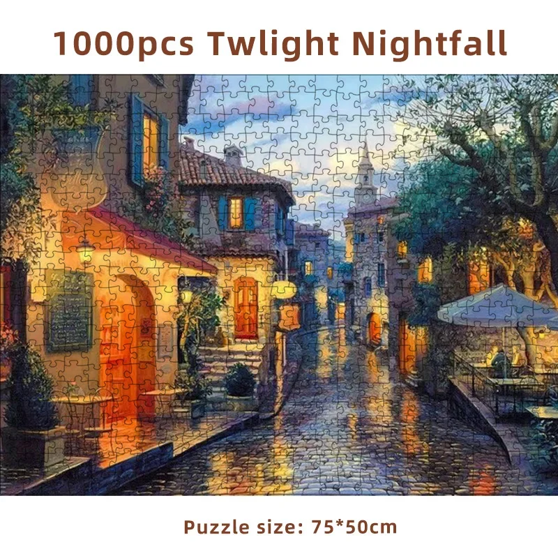 

75*50cm Adult 1000 Pieces Jigsaw Puzzle Twilight Beautiful Landscape Paintings Stress Reducing Toys Christmas Gifts