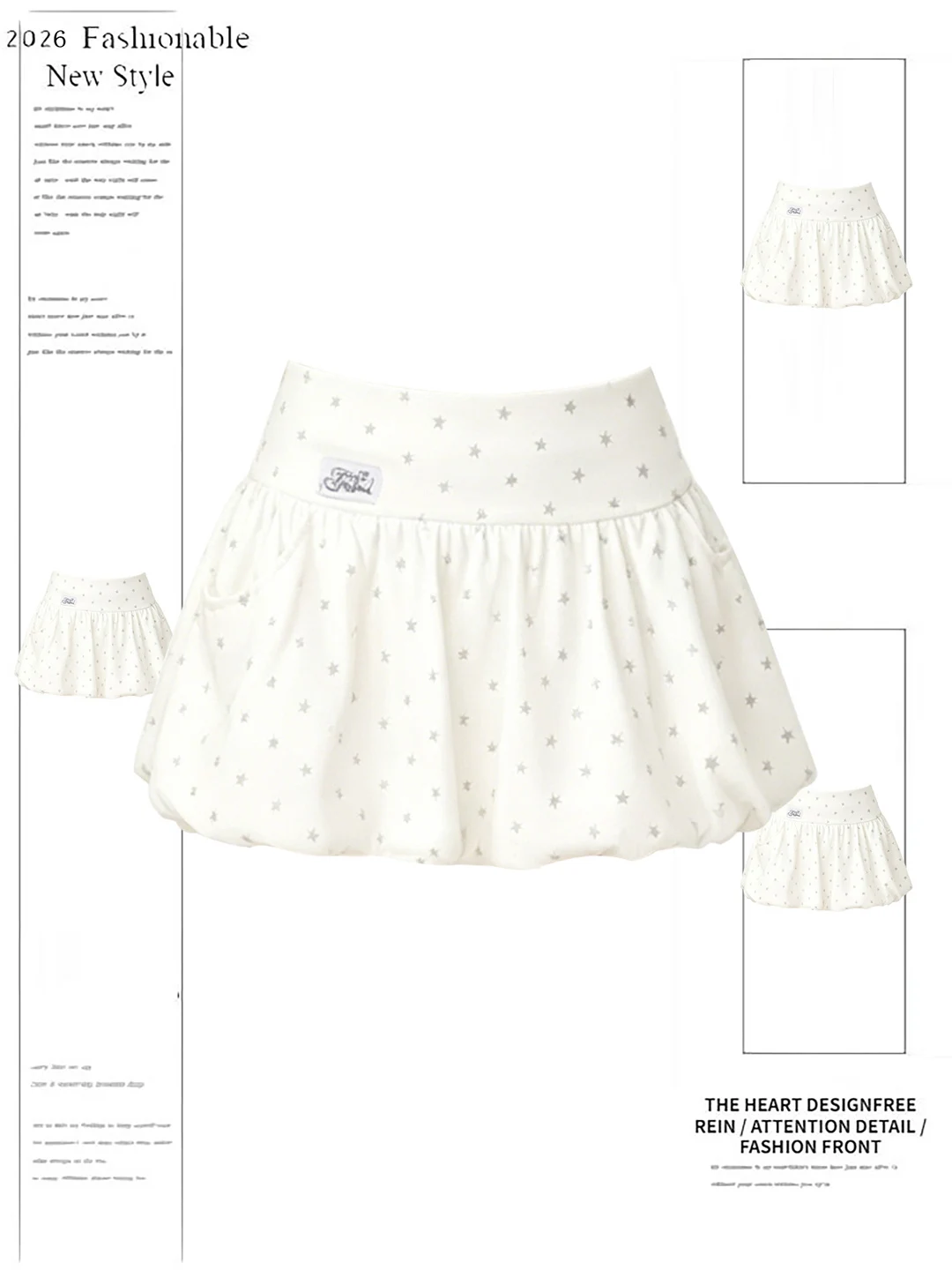 

Ballet Style Star Rhinestone Flower Bud Skirt Women's Summer 2026 New High Waist A-Line Slim Lantern Half Skirt