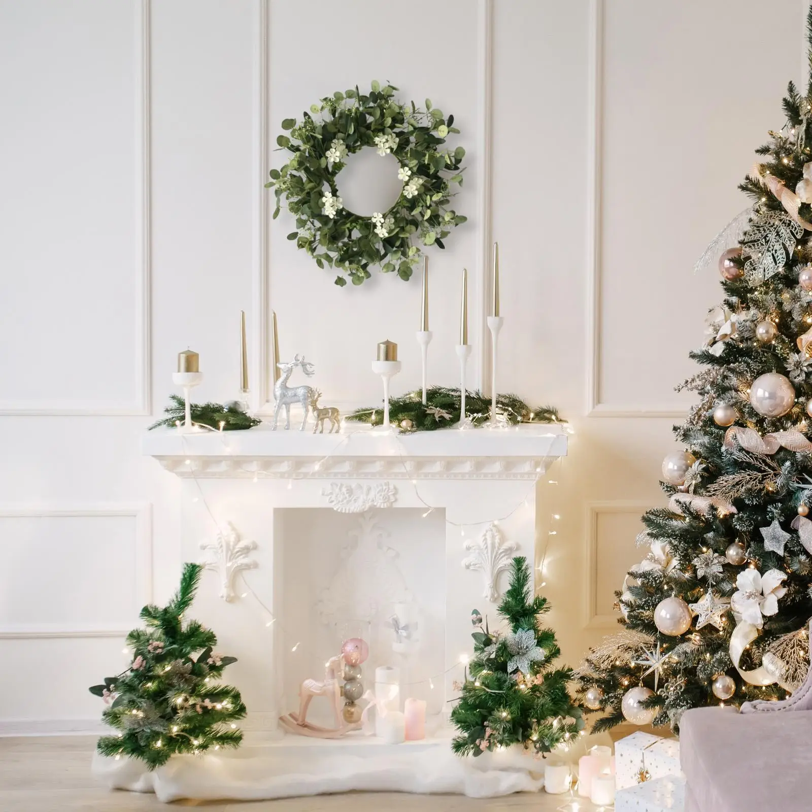 

Artificial Flower Wreath Decorative Wall Hanging Ornament Floral Wreath Garland for Festival Wall Celebration Window Farmhouse