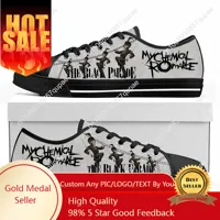 My Chemical Romance Rock Band Low Top High Quality Sneakers Mens Womens Teenager Canvas Sneaker Casual Couple Shoes Custom Shoe