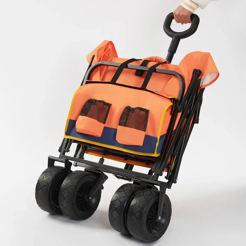 Silent Folding Utility Trolley Wagon Cart For Camping Beach Outdoor Park Garden Application