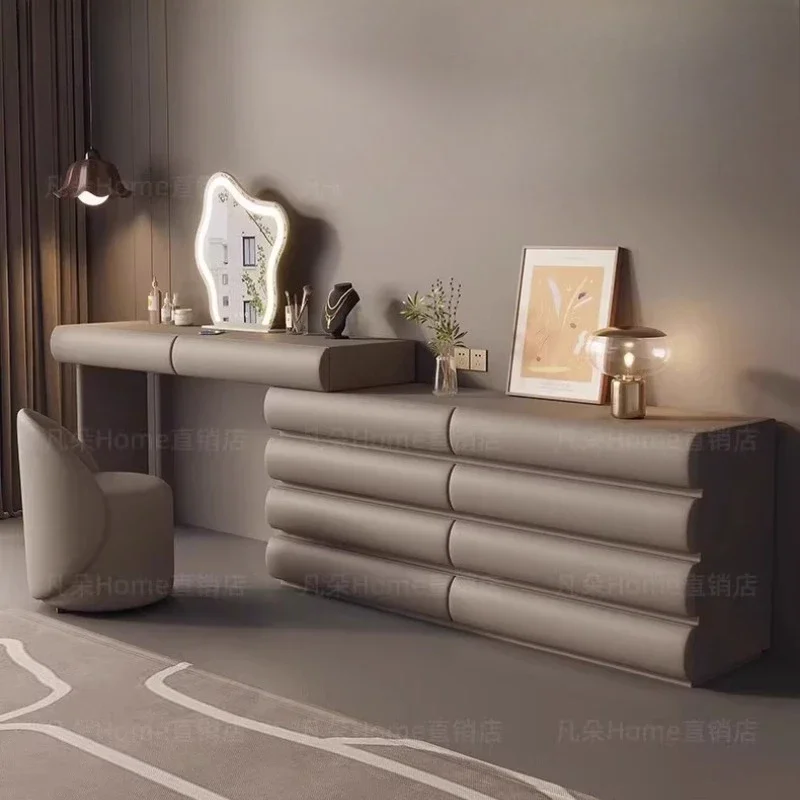 6 Drawer Storage Dresser Mirror Stool Modern Nordic Vanity Table Wood Makeup Luxury Organizers Penteadeira Bedroom Furniture