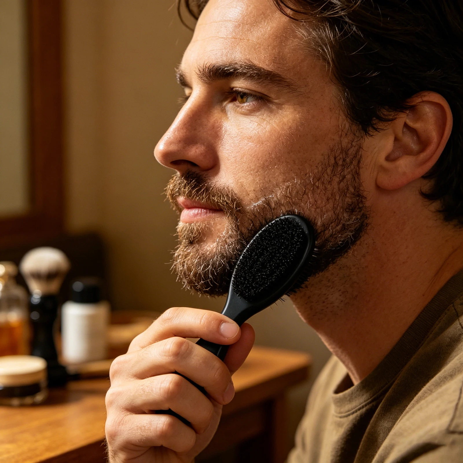 1pc Professional Barber Fade Brush for Men Cleaning and Dusting Brush for Beard and Hair Perfect for Grooming and Styling Tools view 6