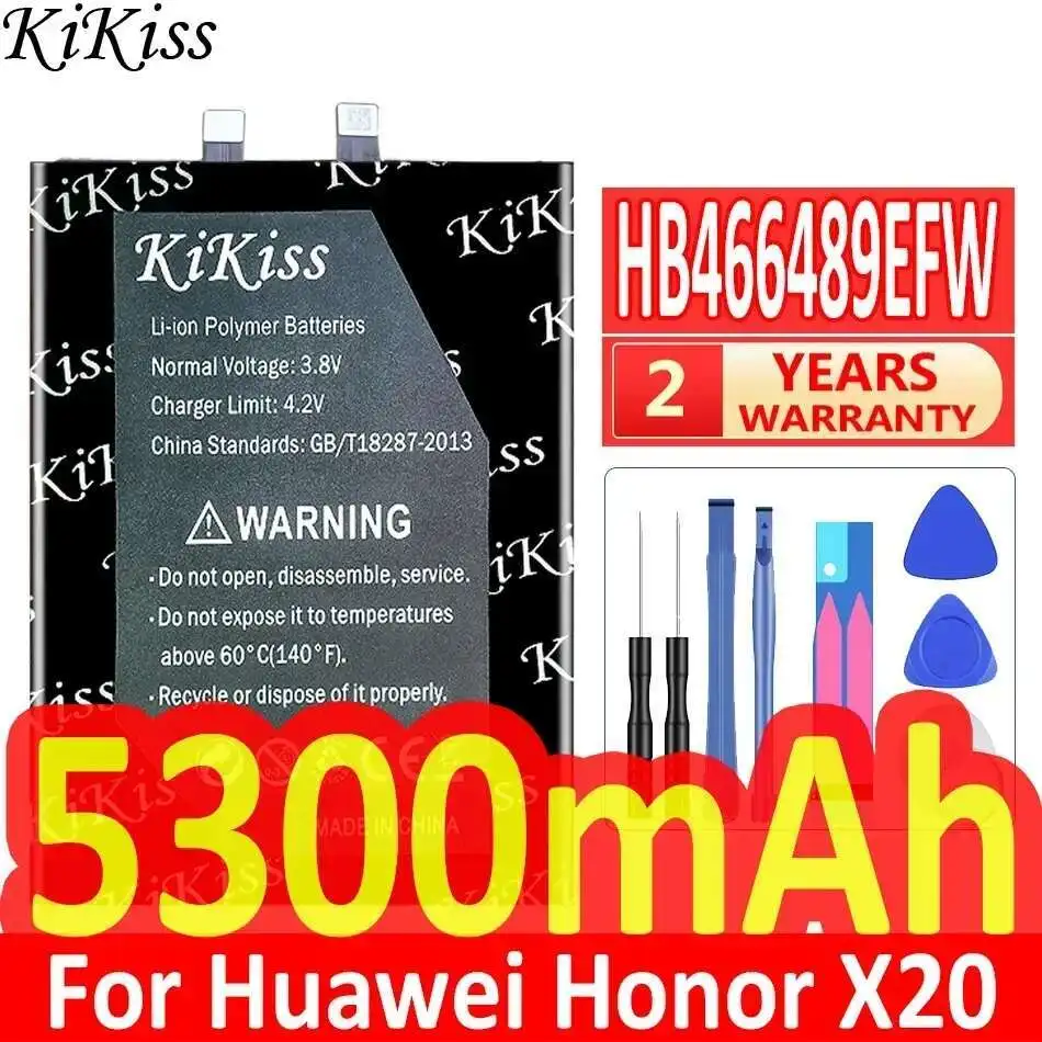 

Mobile Phone Battery 5300Mah HB466489EFW Lightweight For Huawei Honor X20